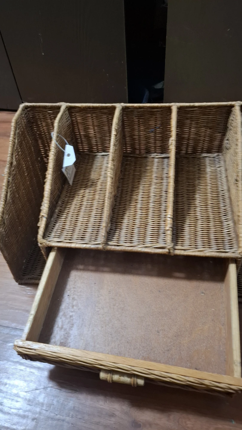 Wicker Desk Organizer with 2 Drawers - photo 2