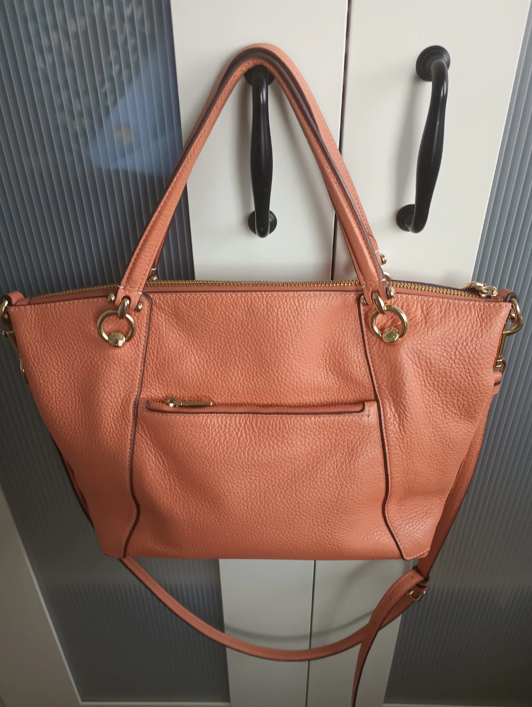Coach Pebble Leather Satchel Purse - Coral - photo 2