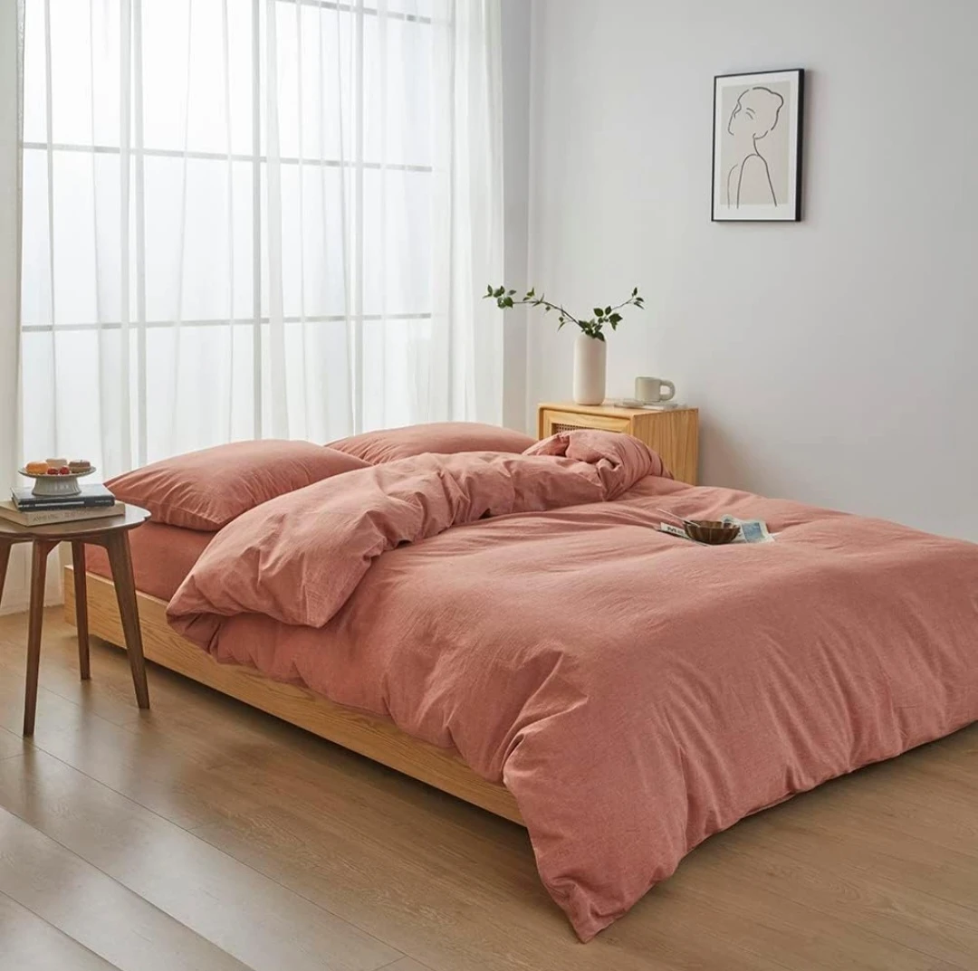 King Duvet Cover Set – 100% Cotton, Caramel - photo 5
