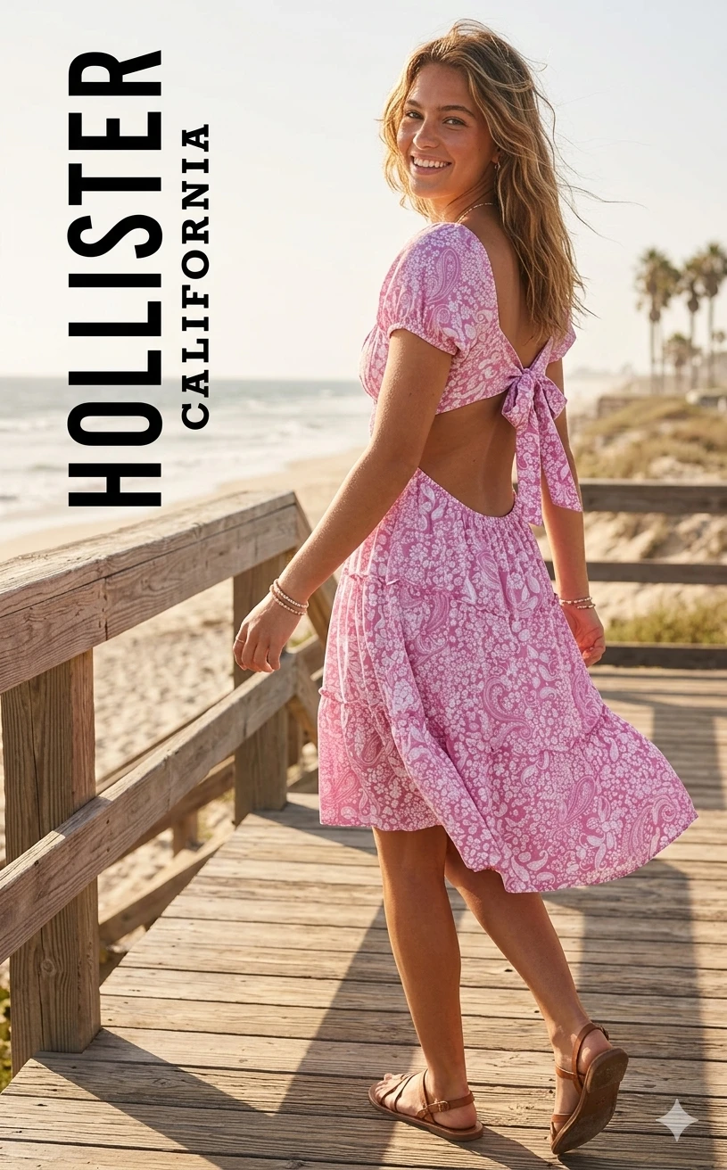 Hollister Pink Floral Dress