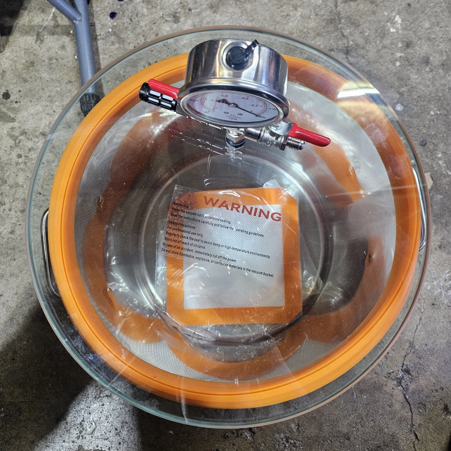 5 Gallon Glass Lid Stainless Steel Vacuum Chamber - photo 3