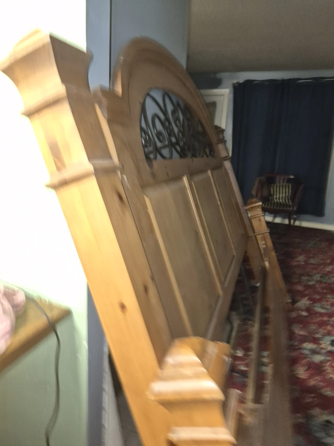 Wooden Headboard with Metal Insert