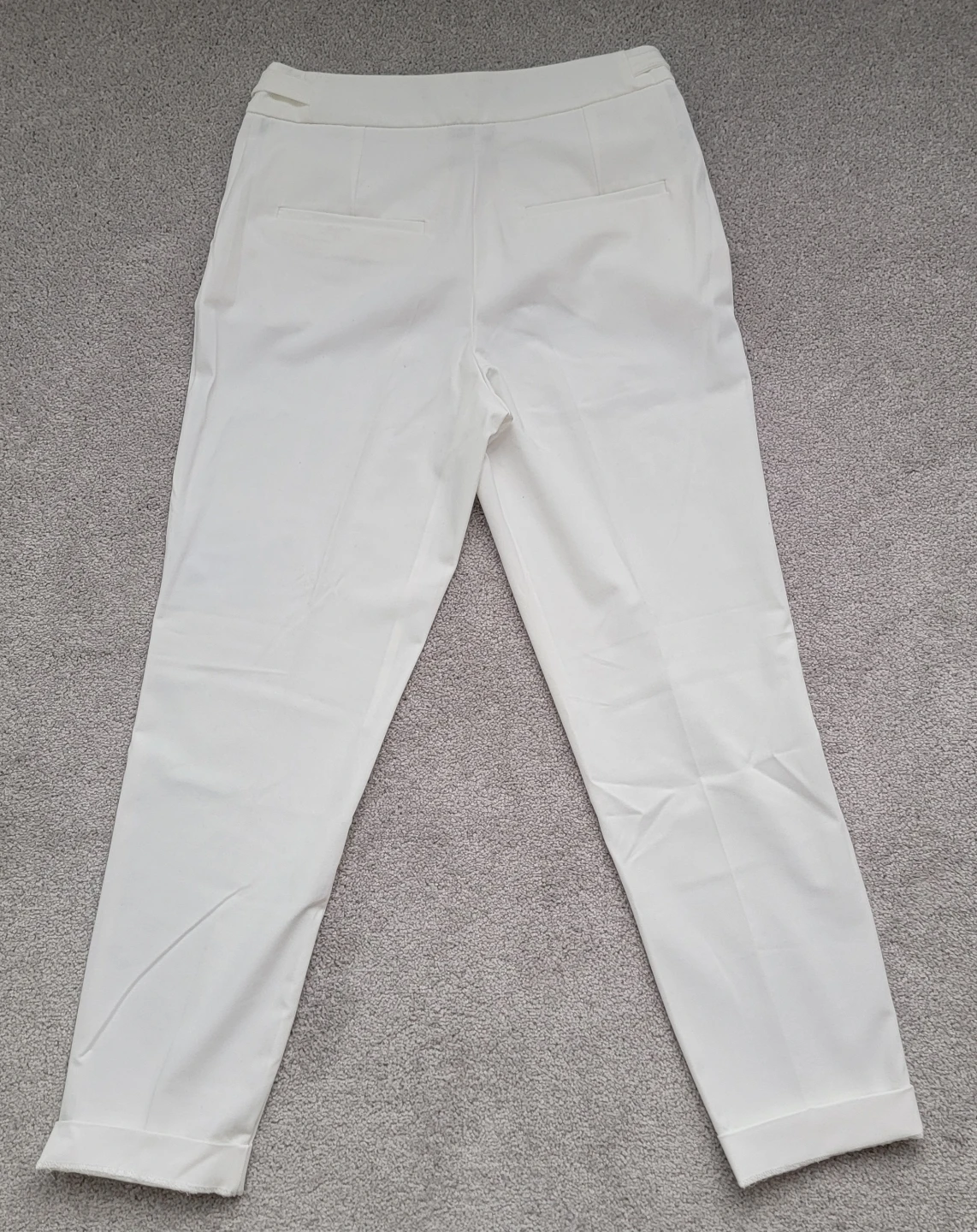 Mango Basics White Cropped Trousers
