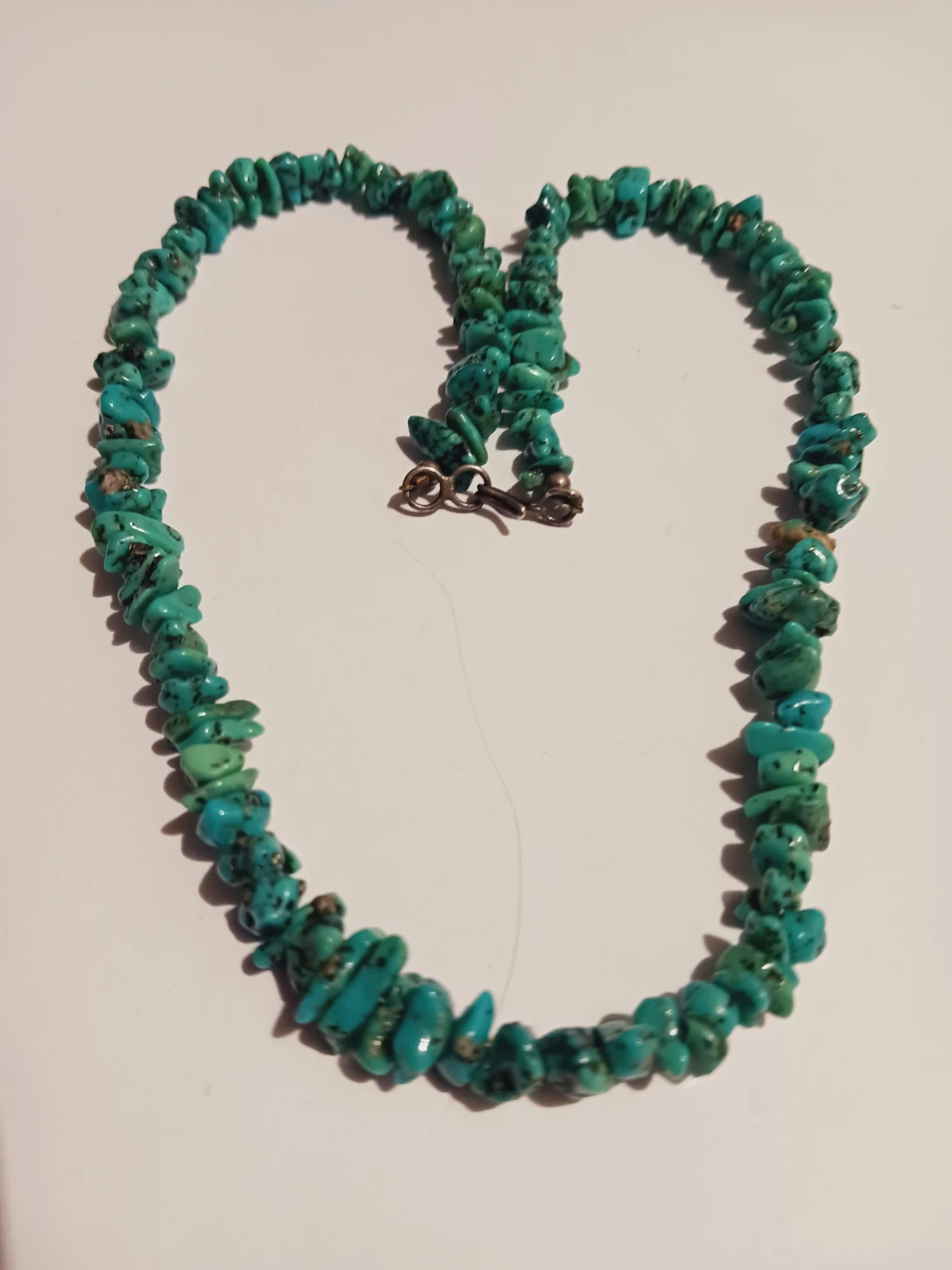 Sterling Silver Clasp Turquoise Stone Necklace