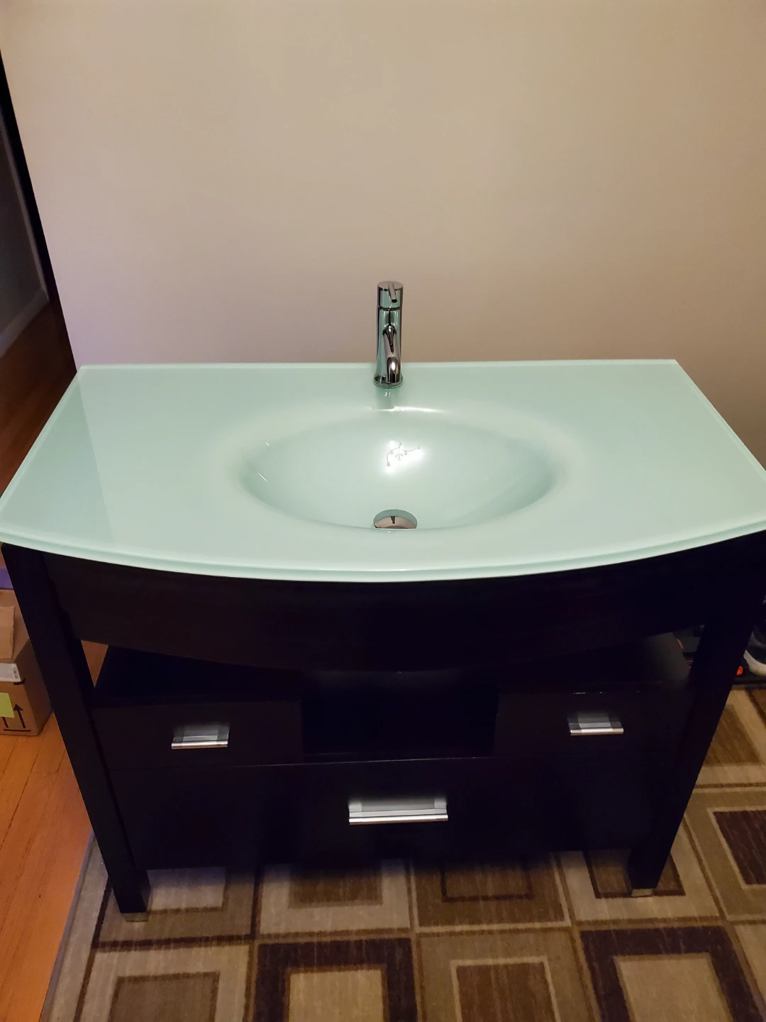 Delta Vanity with Glass Top and Sink