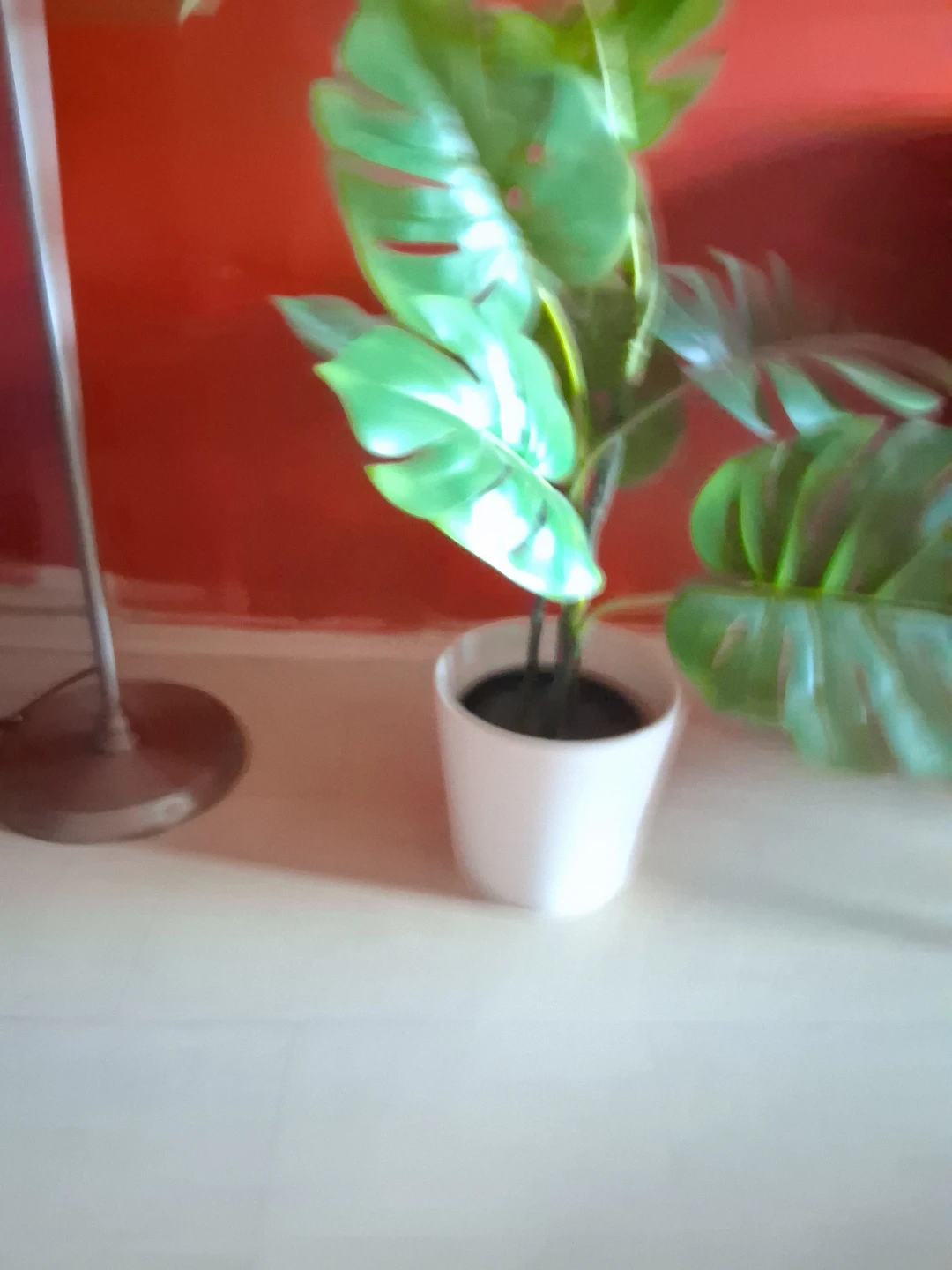 Artificial Monstera Plant in White Pot - photo 3
