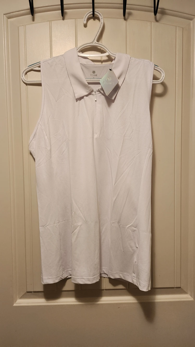 FitsT4 Women's White Sleeveless Golf Polo UPF50+ Size L - photo 2