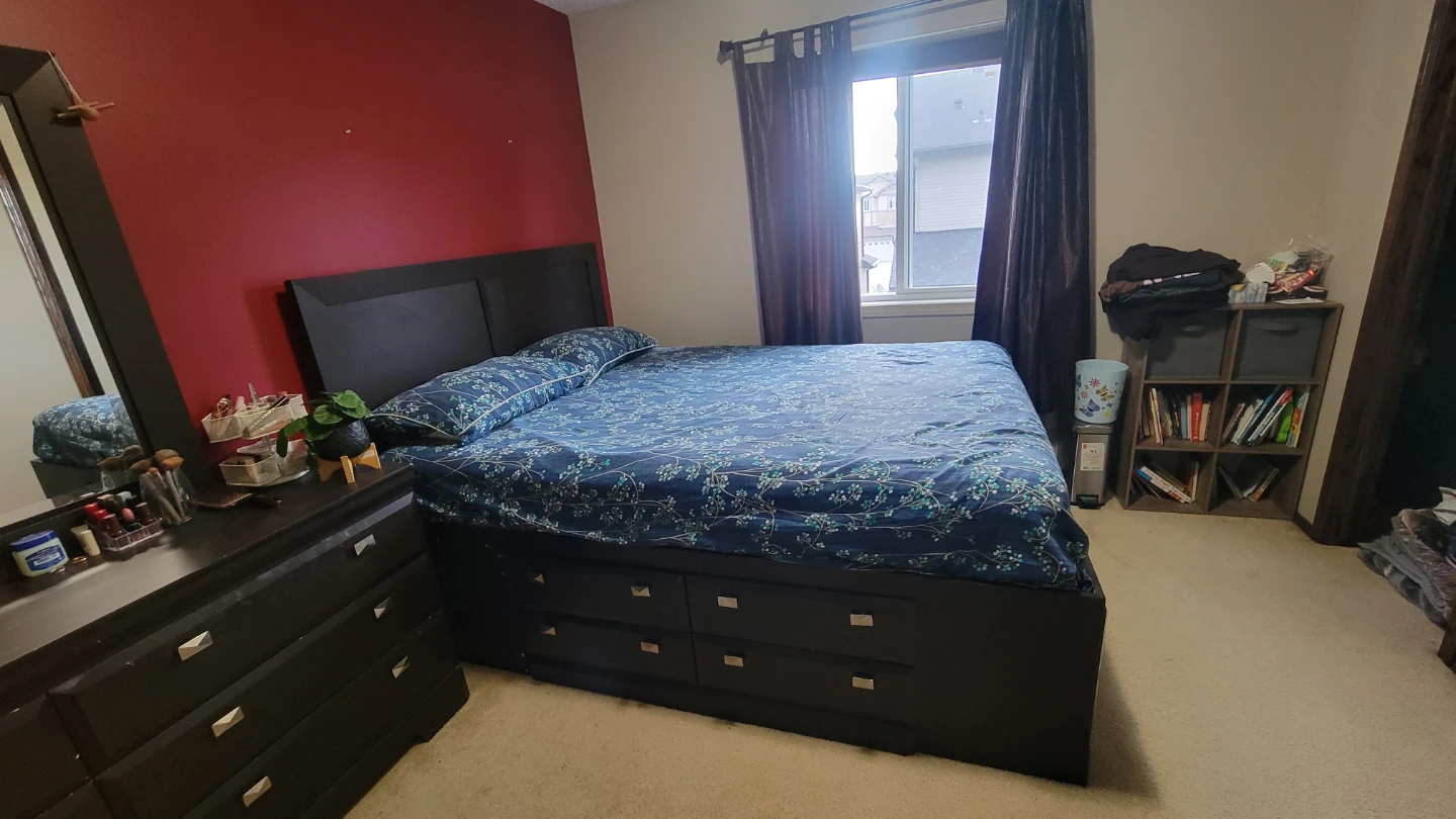 Queen Storage Bed storage with dresser and mirror - photo 5