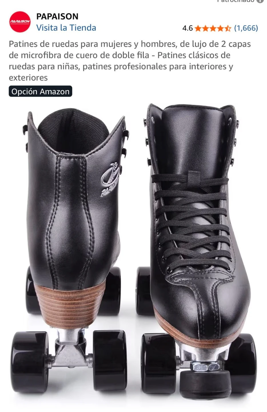 PAPAISON Black Roller Skates