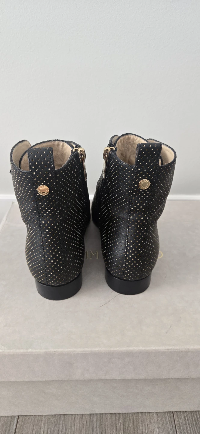 Jimmy Choo Black & Gold Studded Ankle Boots - photo 3