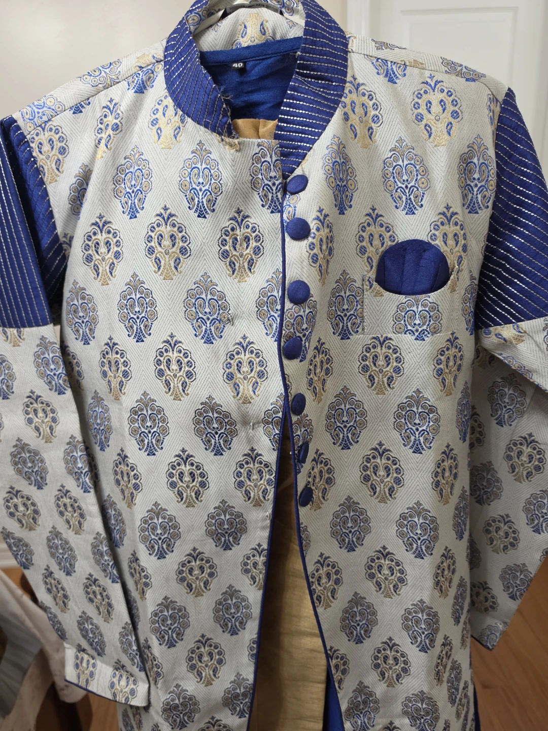 Men's Patterned Nehru Jacket 3 piece