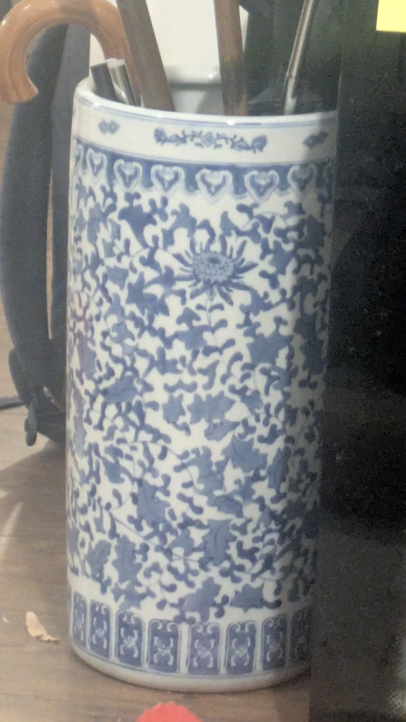 Blue and White Porcelain Umbrella Stand