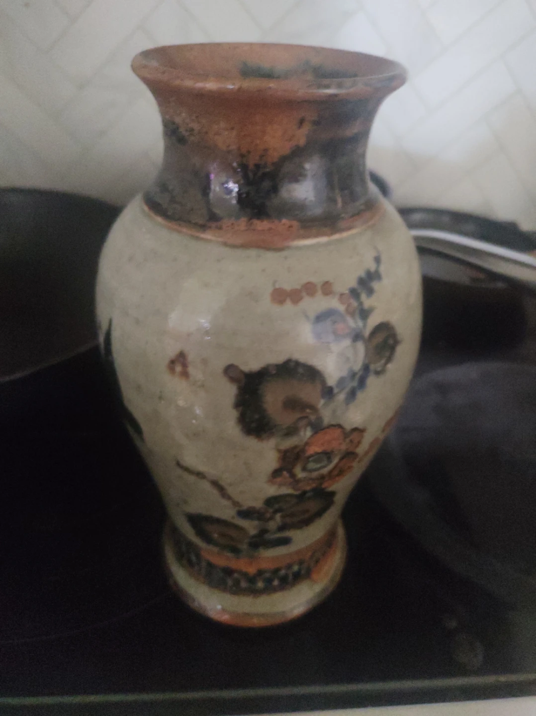 Vintage Floral Ceramic Vase