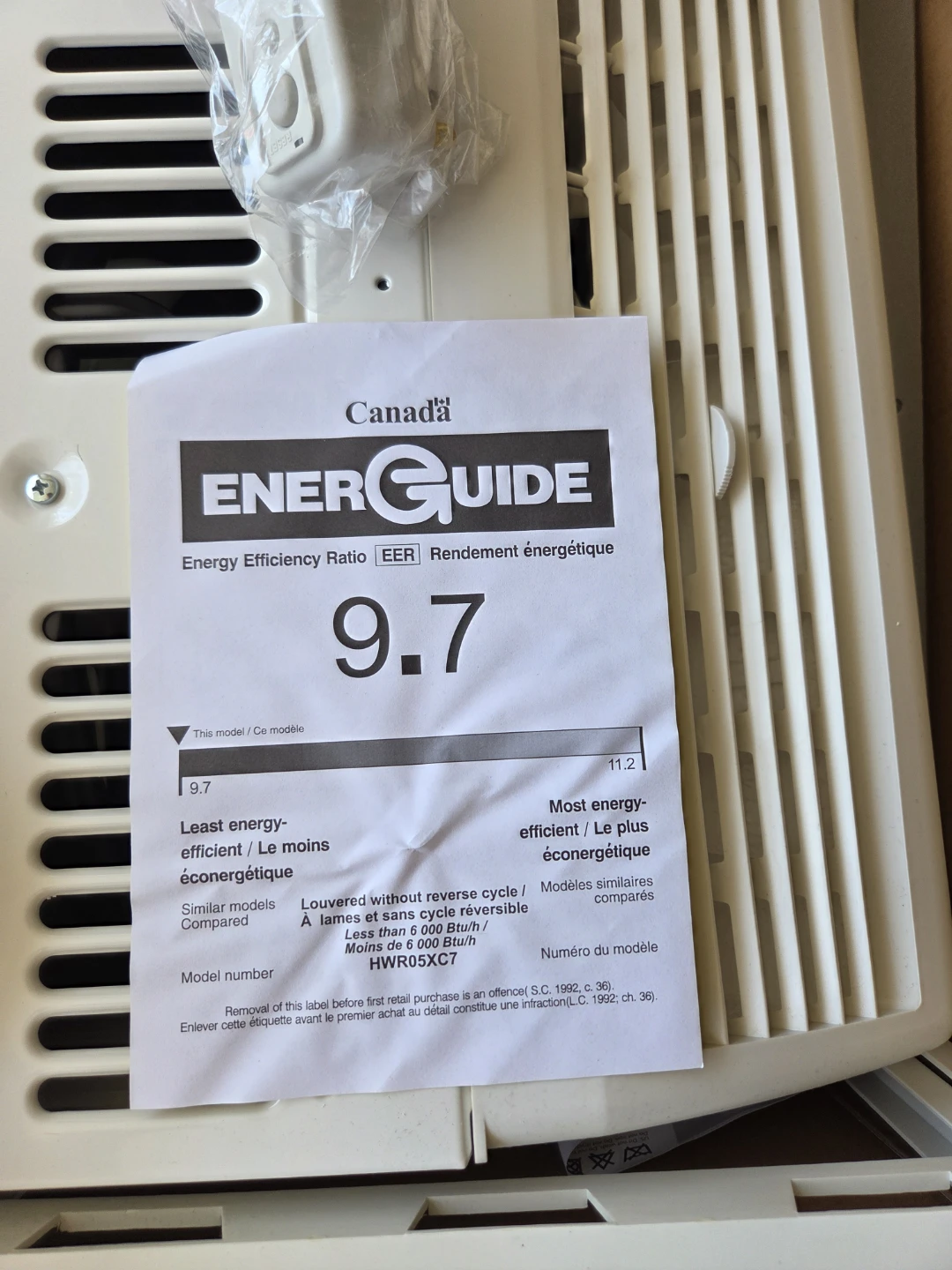 Haier 5,200 BTU Window Air Conditioner HWR055XC7 - photo 4