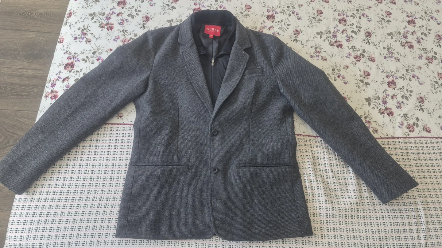 GUESS Grey Blazer with Inner Zip-Up Layer