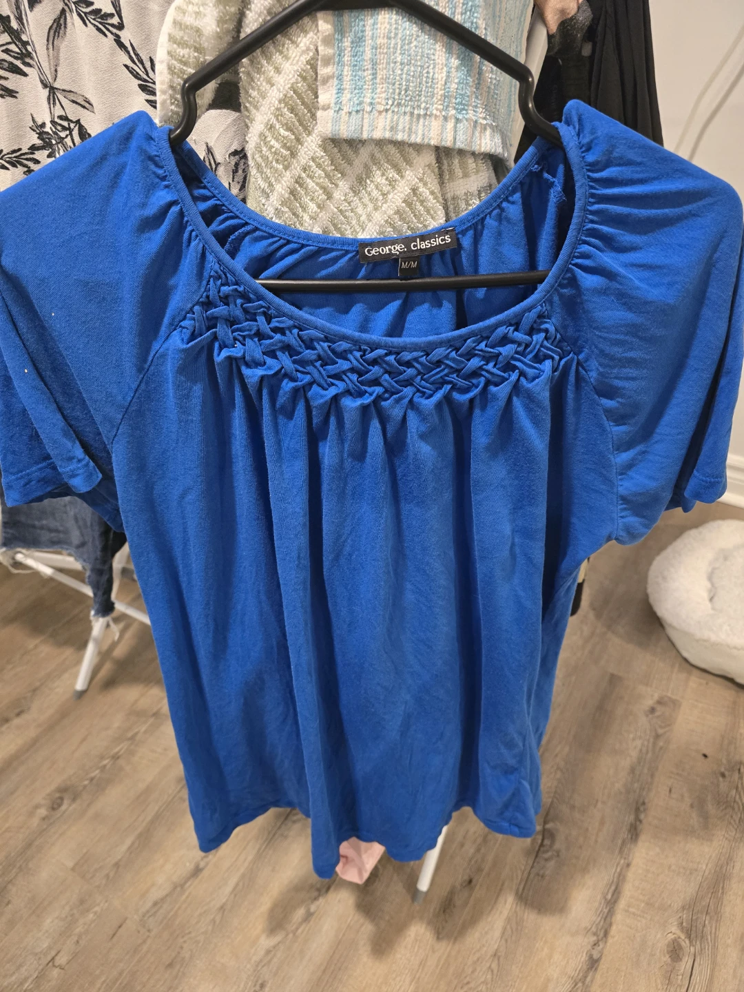 George Classics Blue Braided Neck T-Shirt