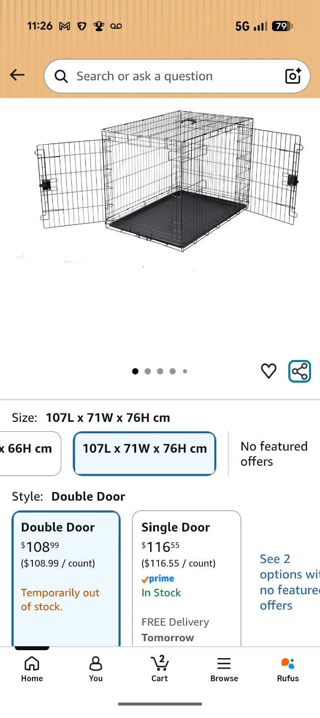 XL Wire Dog Crate - Double Door - photo 2