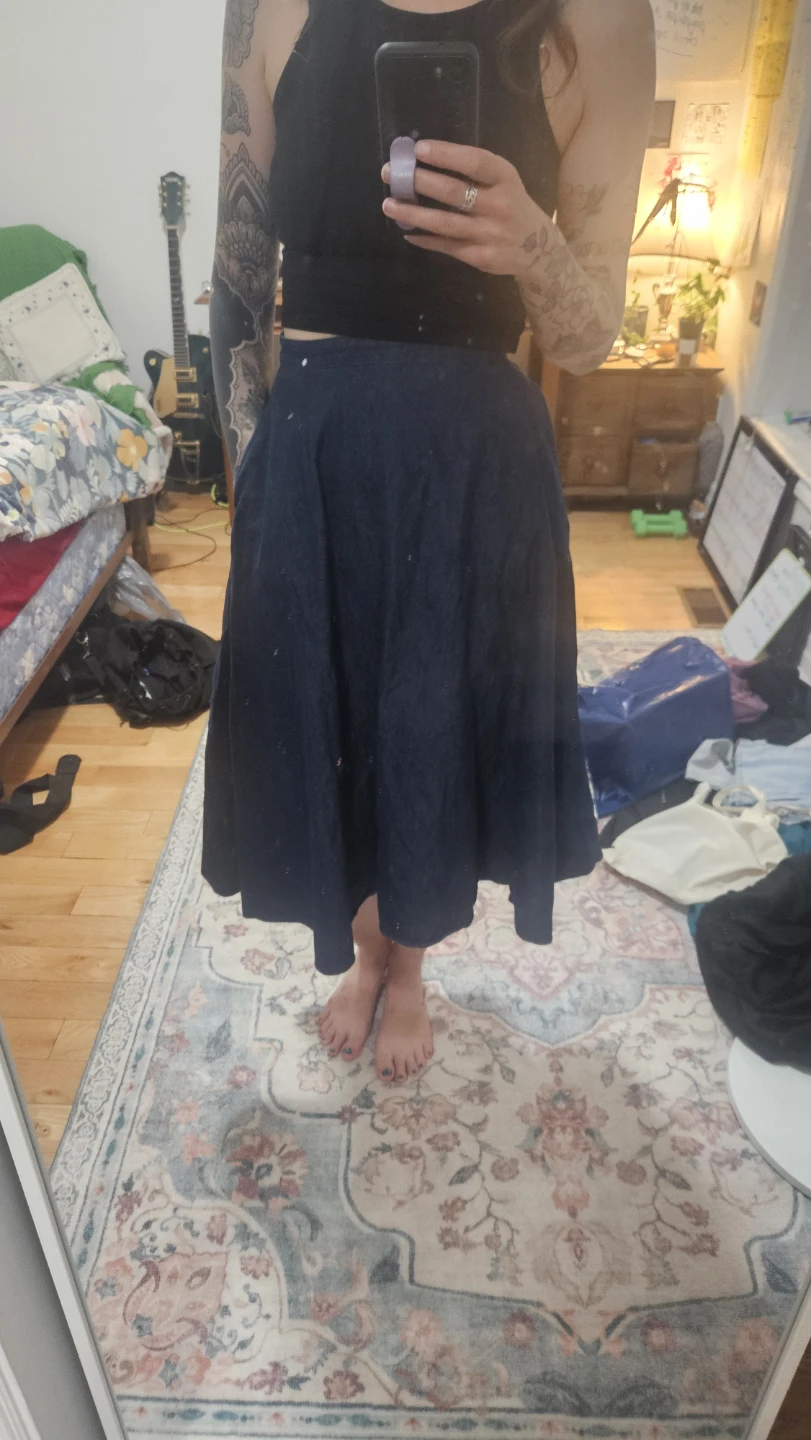 UNIQLO Denim Midi Skirt