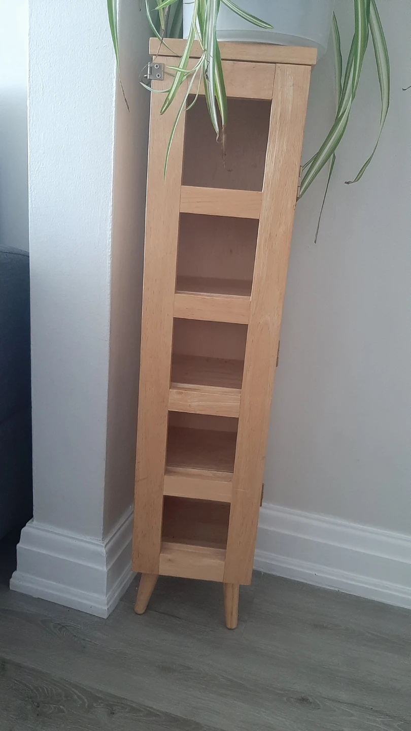 Wooden cabinet  with door open