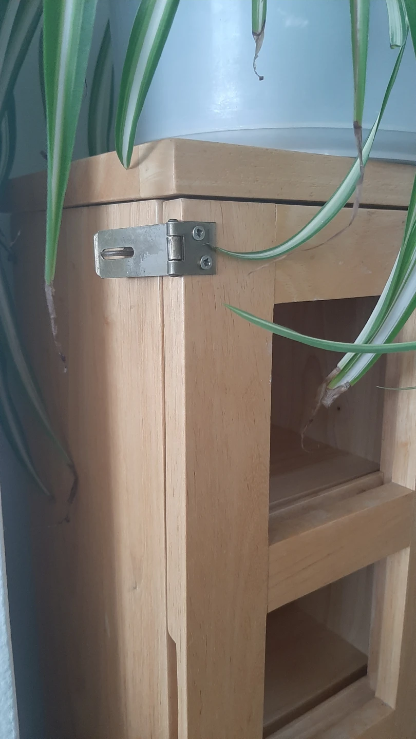 Wooden cabinet  with door open - photo 2