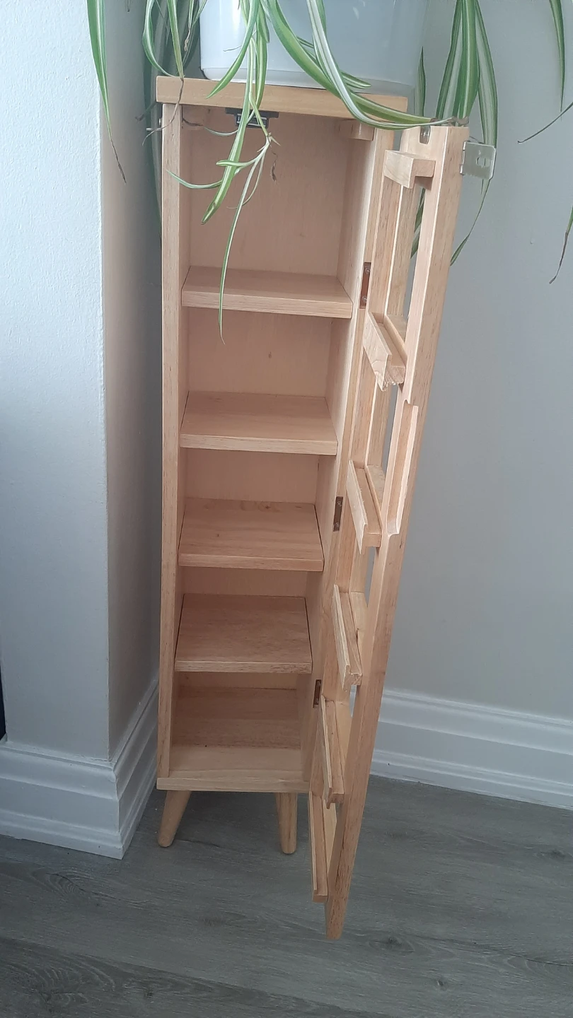 Wooden cabinet  with door open - photo 3