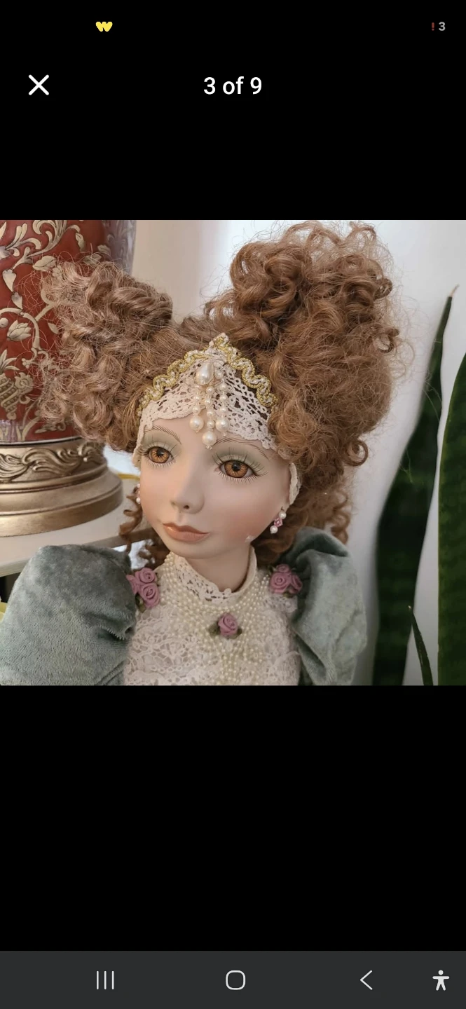 Vintage Porcelain Doll with Elaborate Dress - photo 2