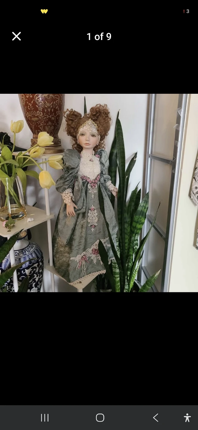 Vintage Porcelain Doll with Elaborate Dress - photo 4
