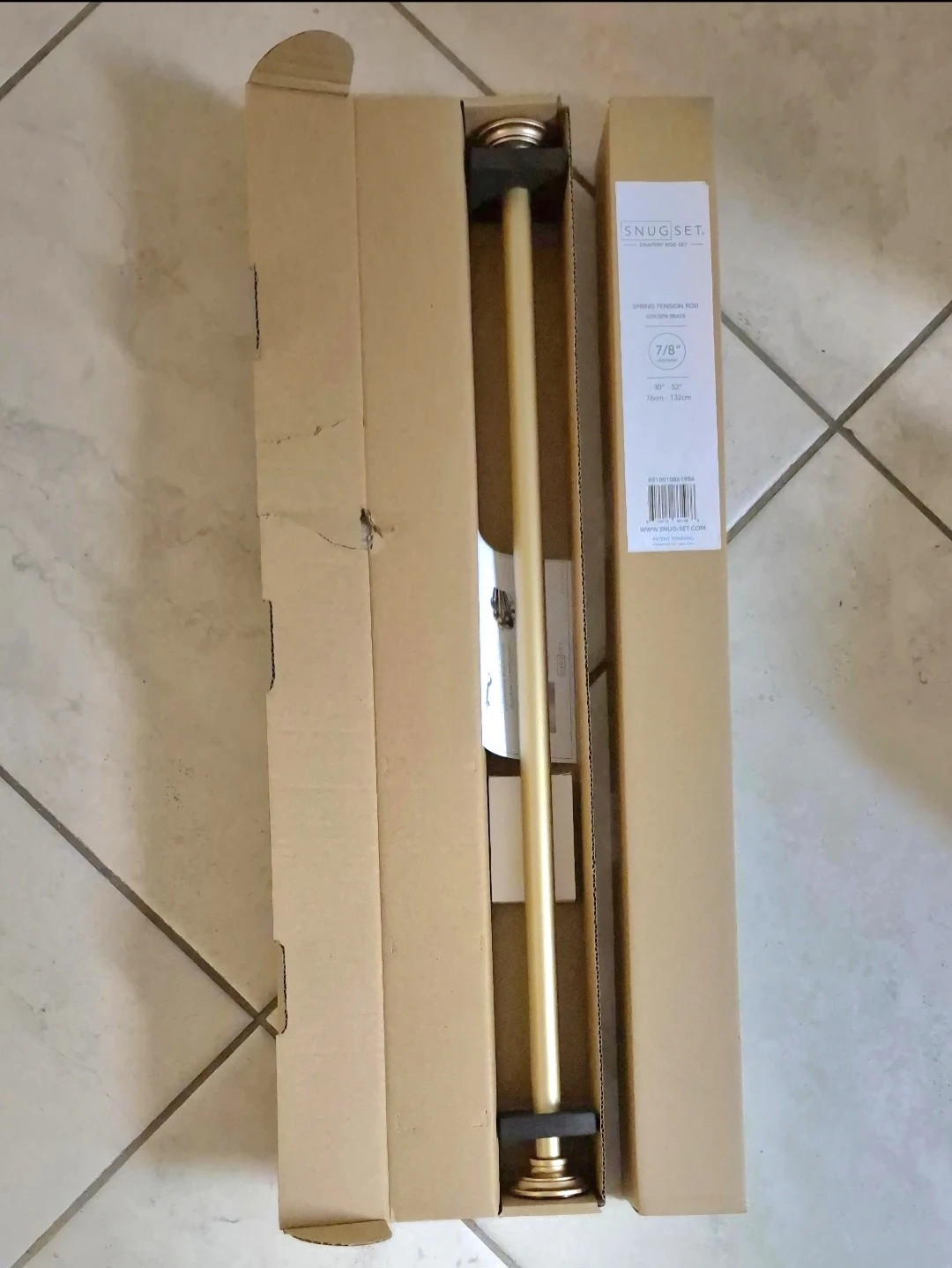 2 Snug Set Spring Tension Drapery Rods Golden Brass 30"-52" - photo 2