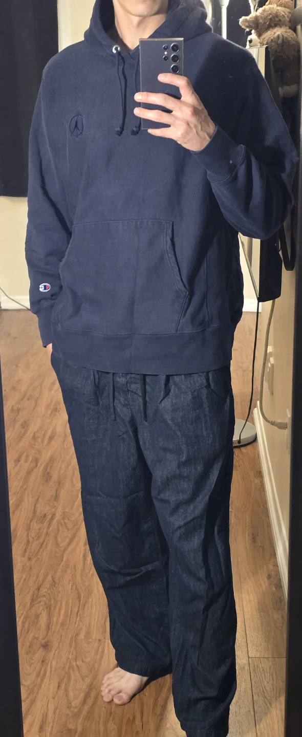 Champion Hoodie - Navy Blue/Large