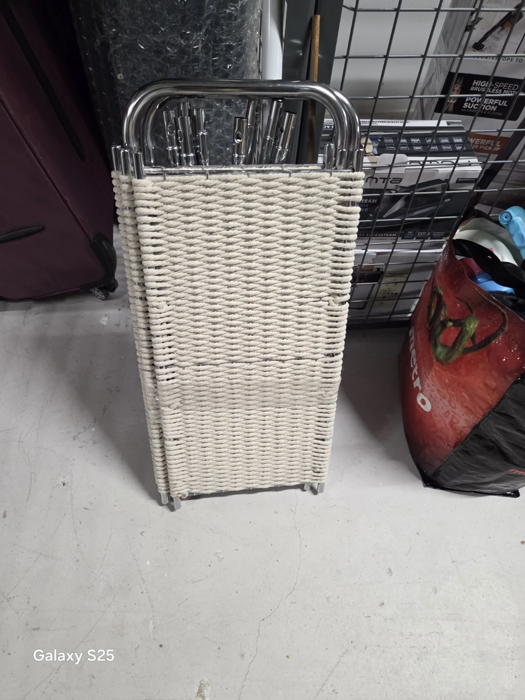 Wicker laundry hamper with metal frame