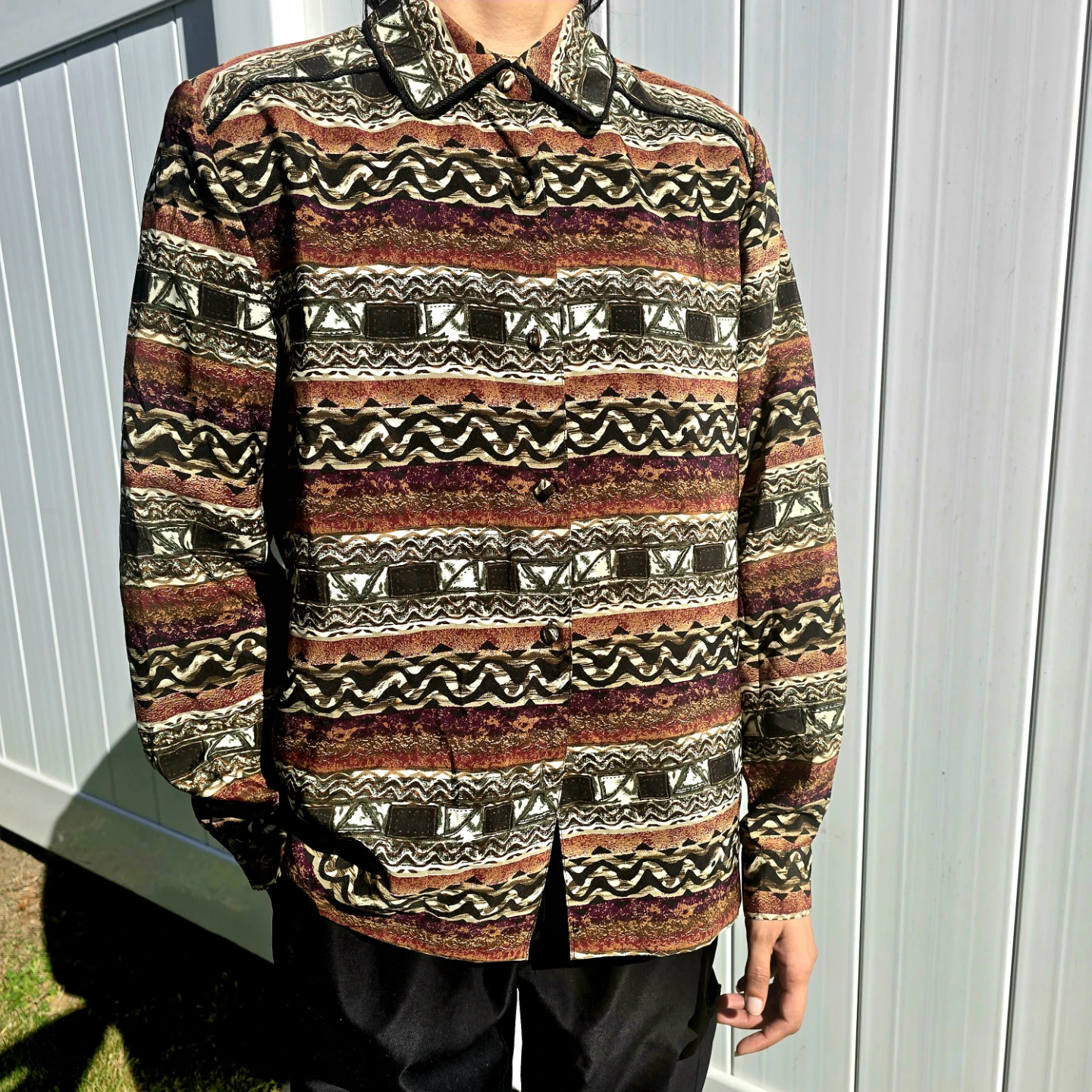 Abstract Pattern Button-Up Shirt Unisex shirt Vintage print