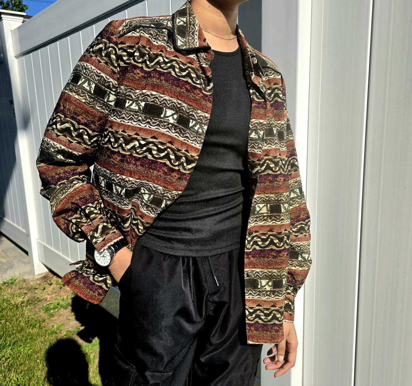 Abstract Pattern Button-Up Shirt Unisex shirt Vintage print - photo 5