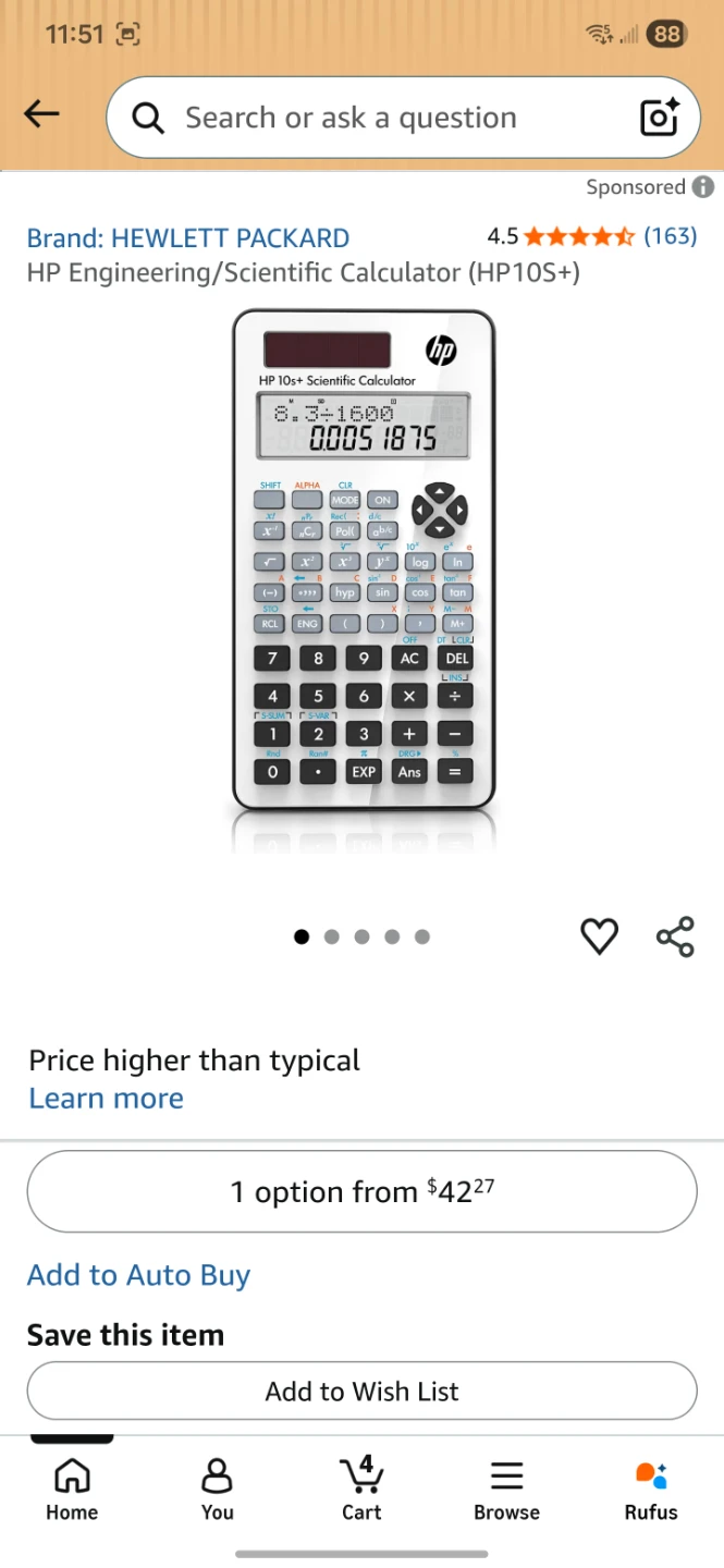 HP Engineering/Scientific Calculator (HP10S+)