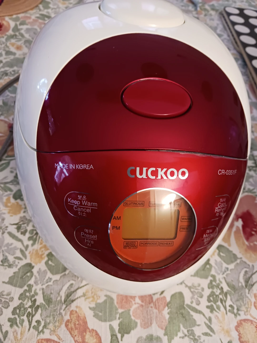 Cuckoo Electric Rice Cooker/Warmer CR-0351F