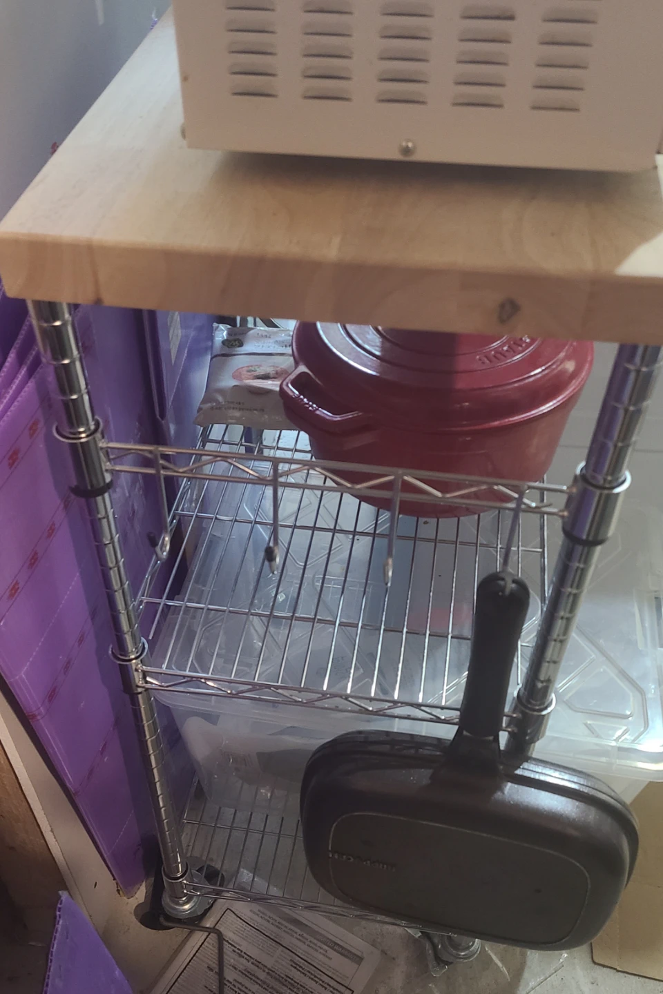 Amazon Basics Portable Kitchen Storage Rack on Caster Wheels