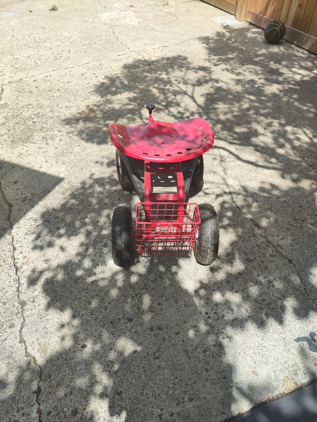Red Ride-On Tractor Toy with Basket - photo 3