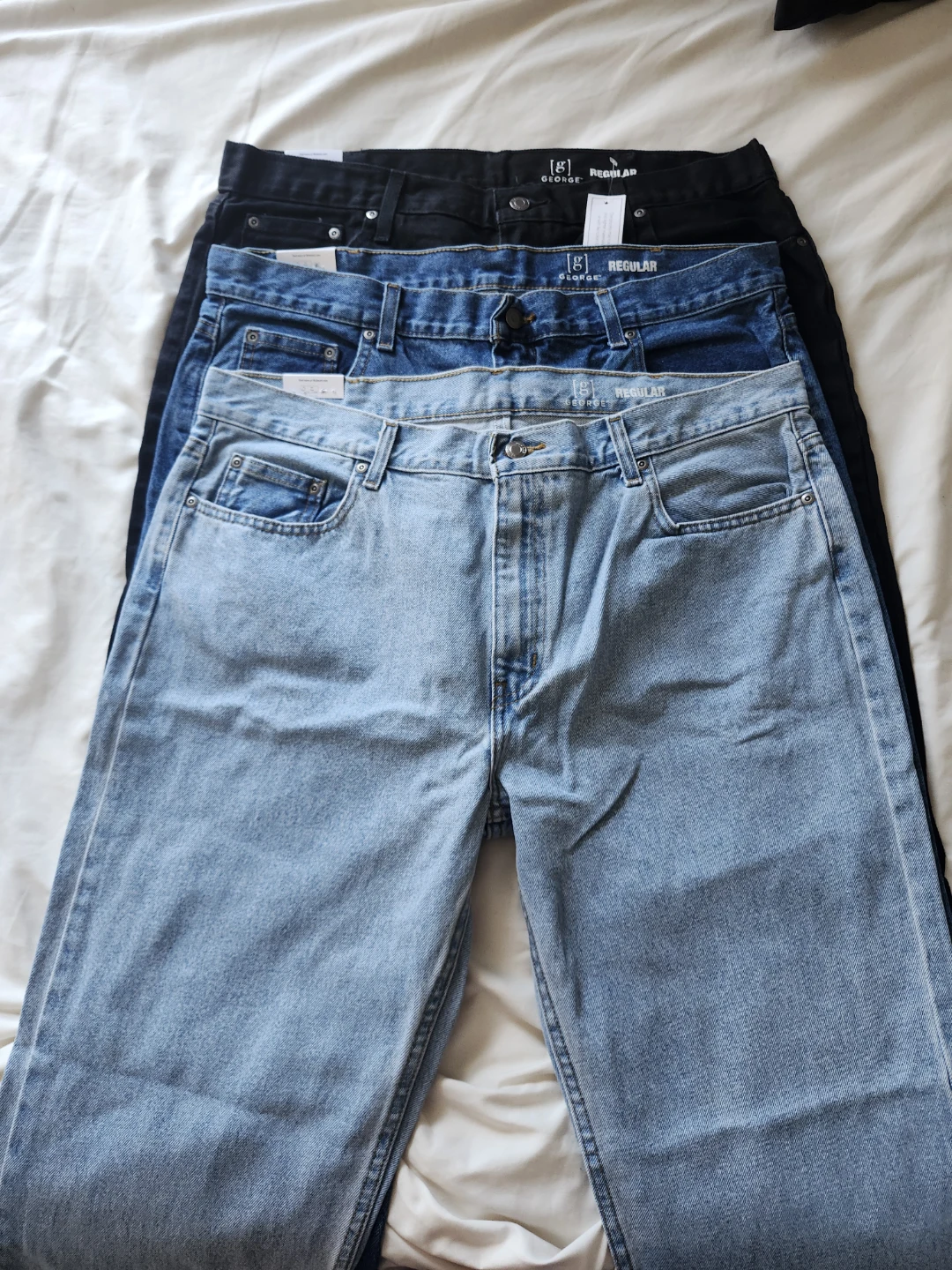 George Regular Straight Leg Jeans - 3 Pairs