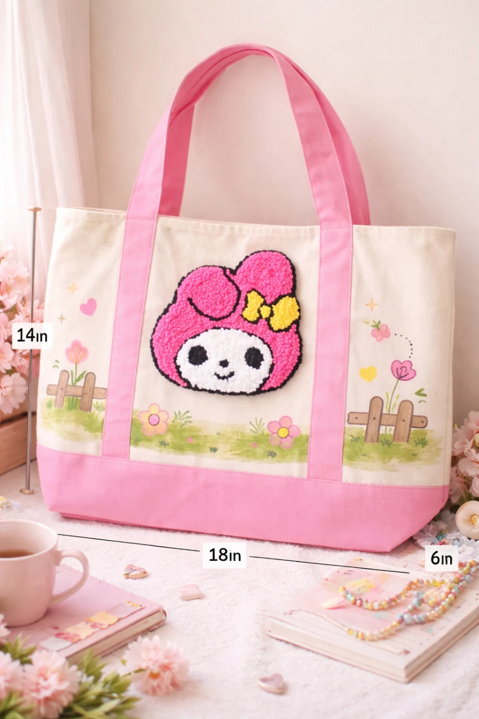 My Melody Punch Needle Tote Bag