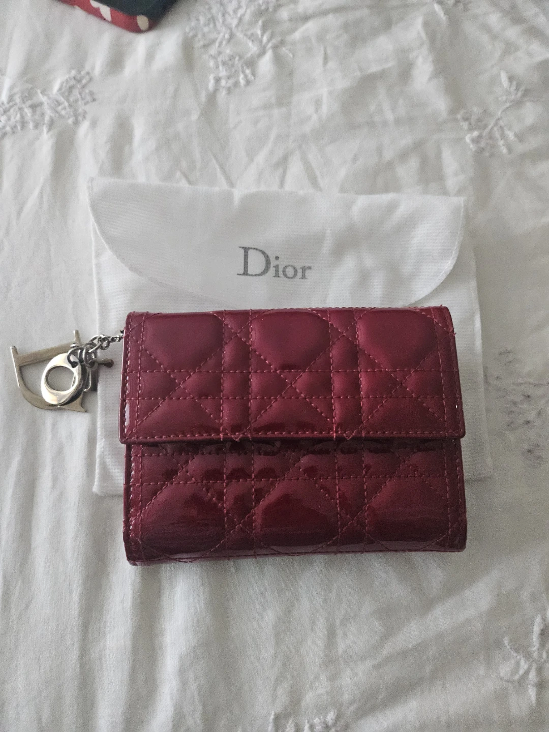 Dior Patent Leather Lady Dior Wallet
