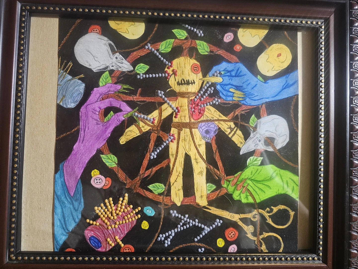 Framed Voodoo Doll Art - photo 4