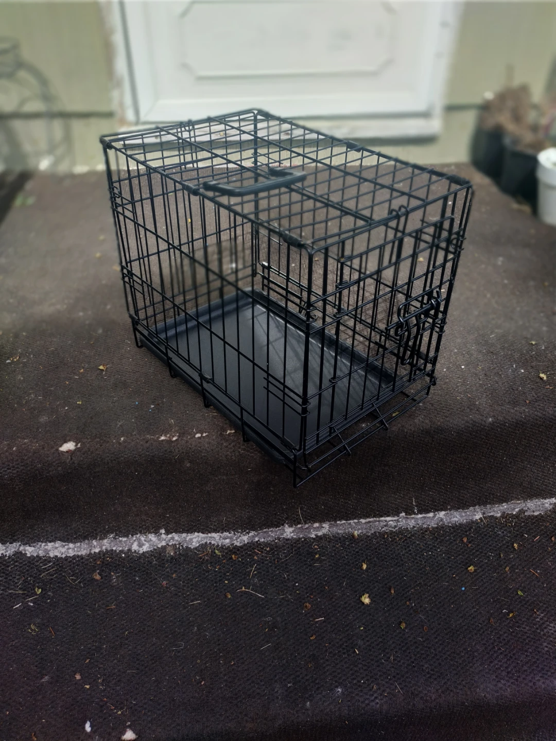 Black Little Pet Crate with Tray Dog Cage Kennel pup puppy