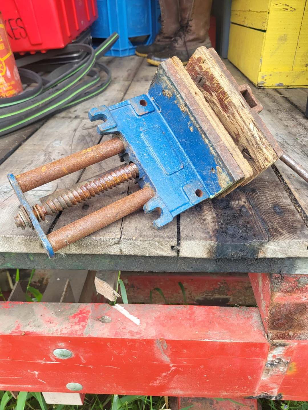 RECORDED 52D "Made in England" Wood Bench Vise Tool - photo 4