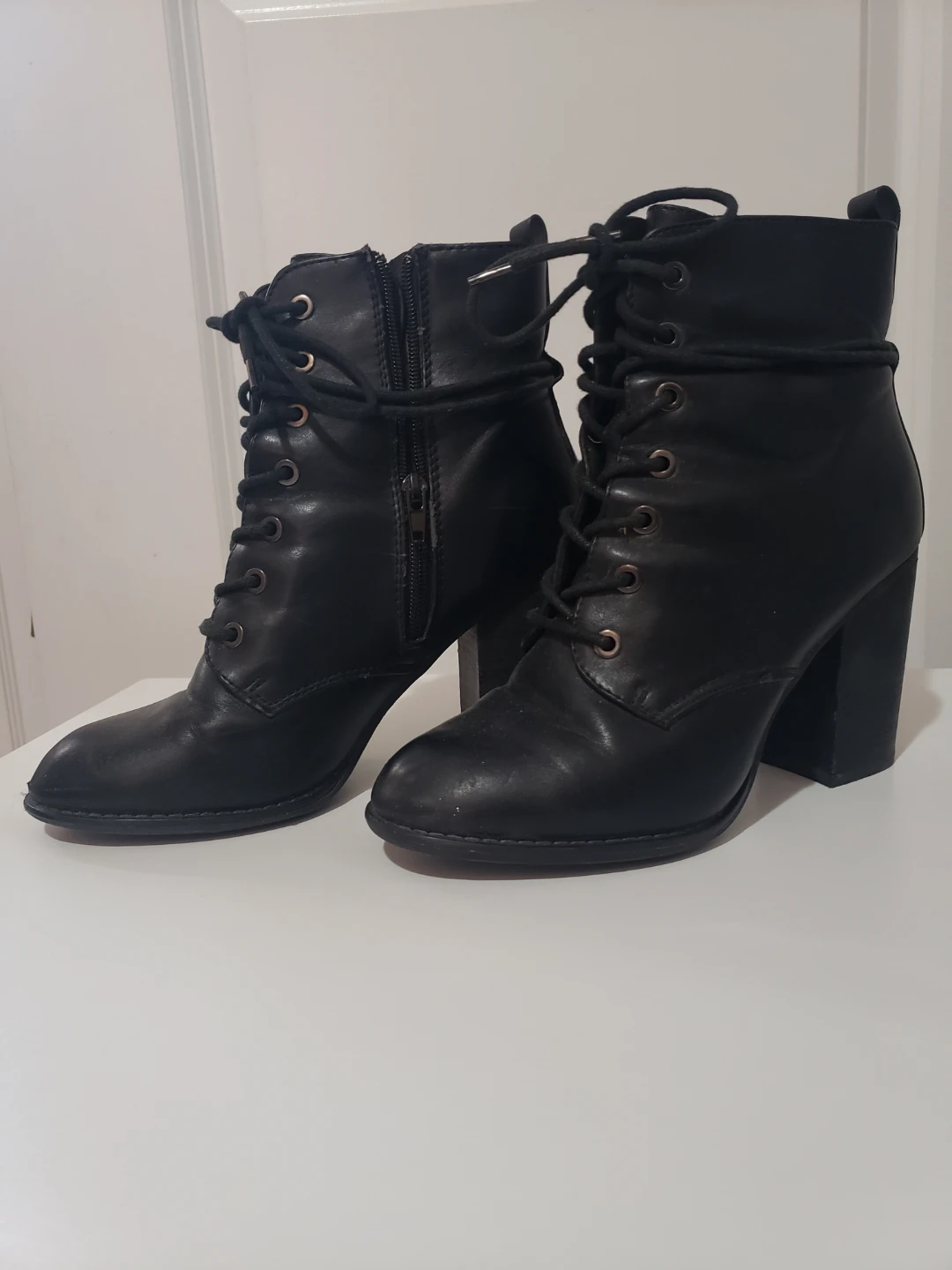 ALDO Black Lace-Up Heeled Boots - photo 3