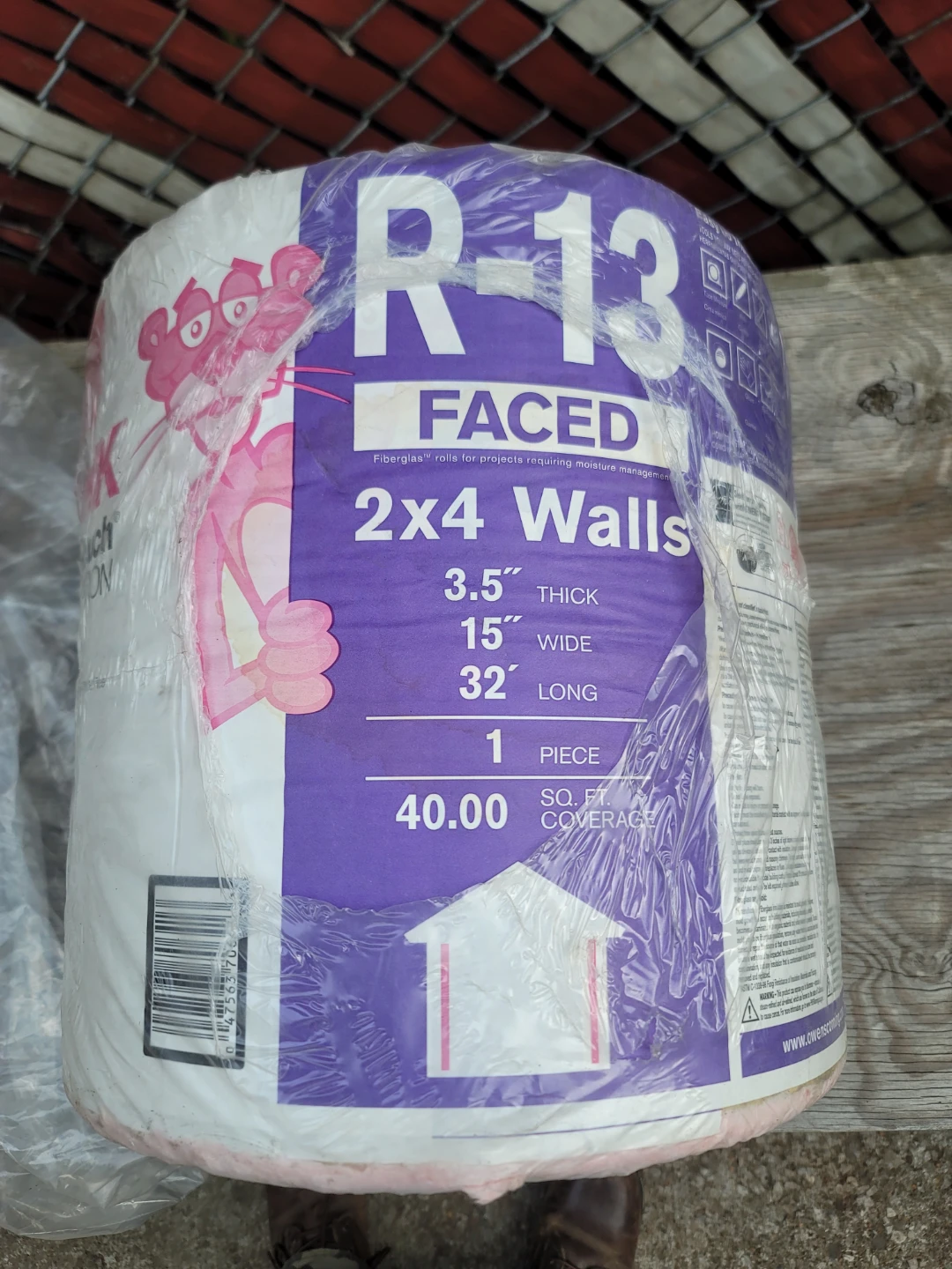 R-13 Faced Fiberglass Pink Insulation Roll