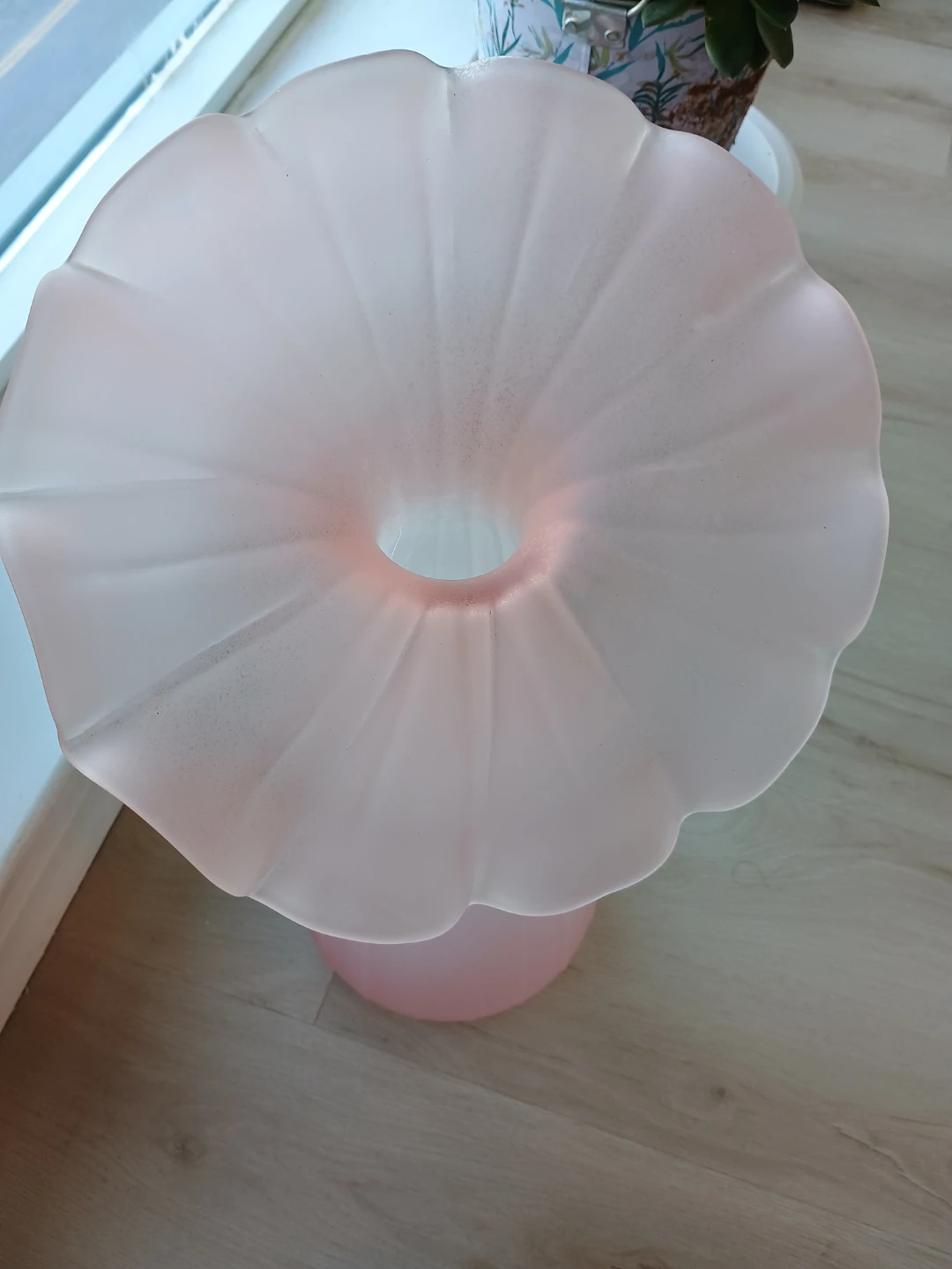 Pink Frosted Glass Vase
