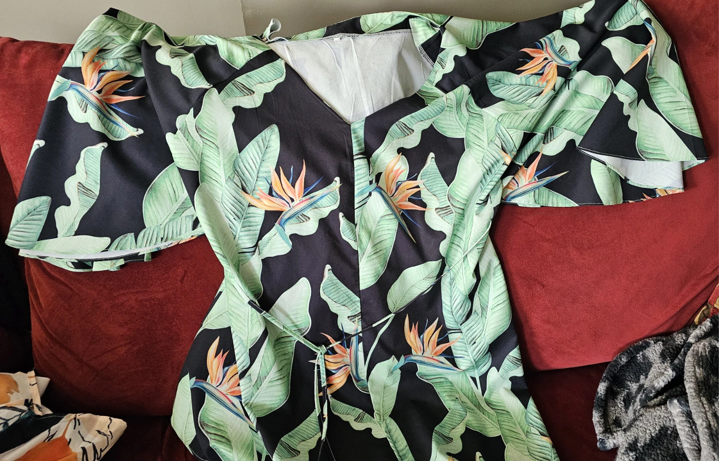 Tropical Print Shirt - Bird of Paradise Flowers