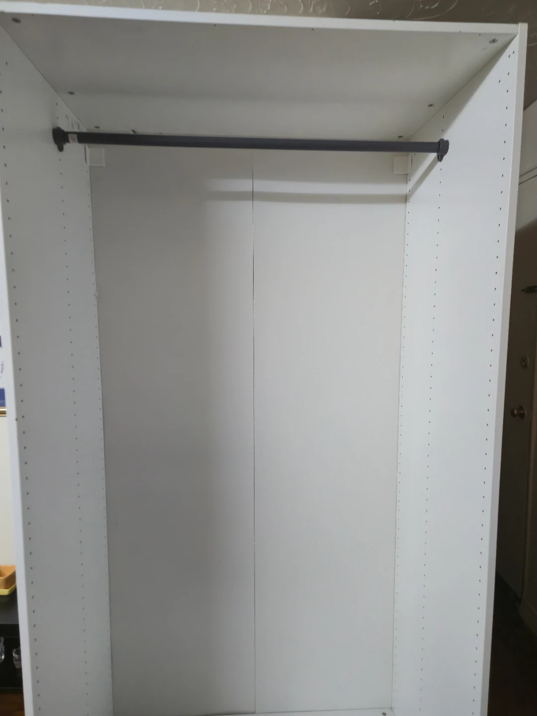 White Wardrobe/Storage Cabinet with Hanging Rod - photo 2