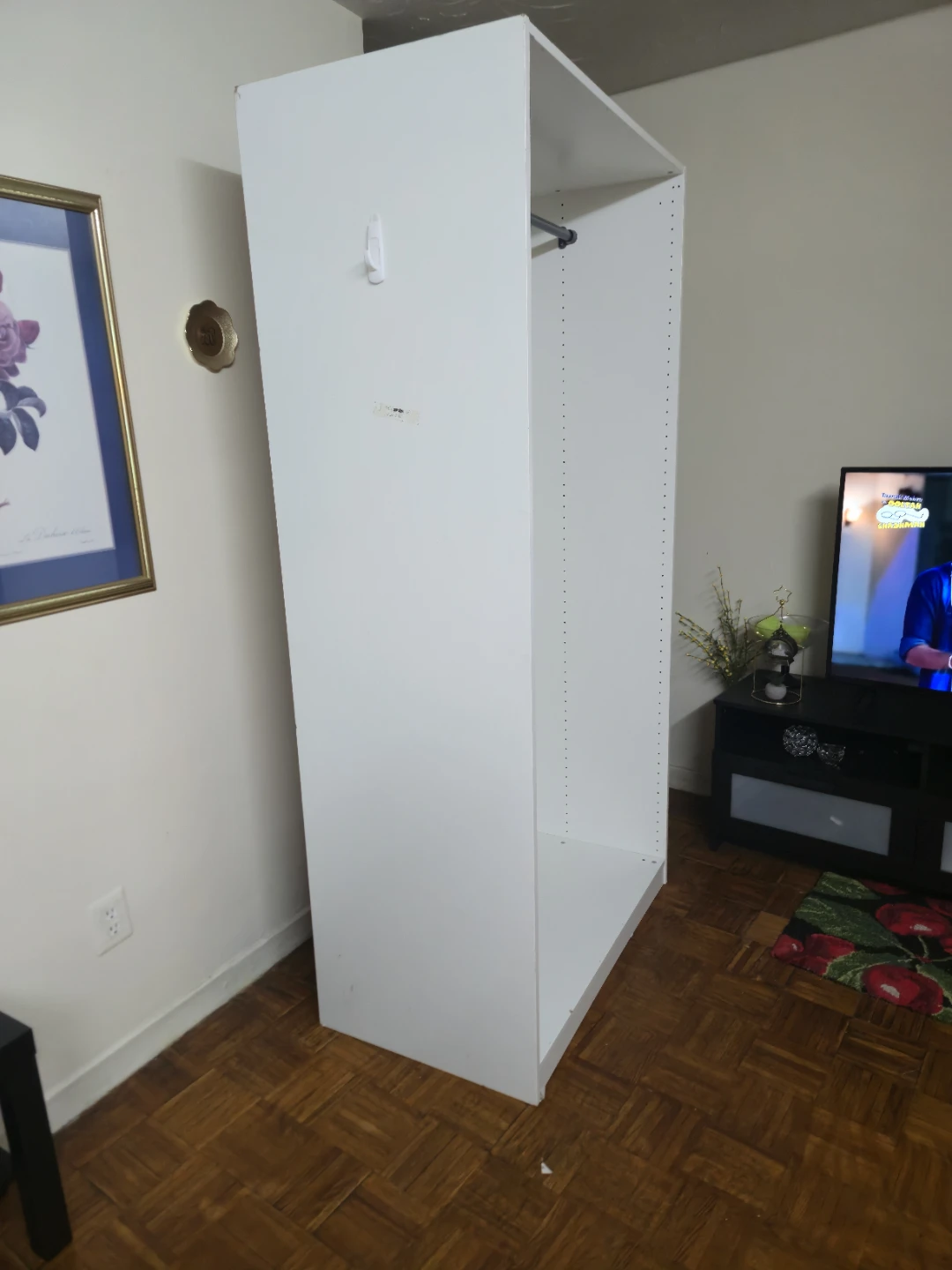 White Wardrobe/Storage Cabinet with Hanging Rod - photo 5