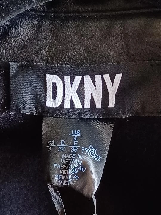 DKNY Black Faux Leather Shirt Dress - photo 3