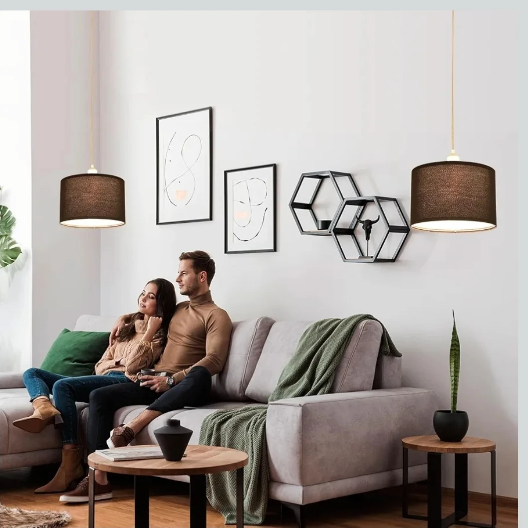 Black Fabric Pendant Light - photo 5